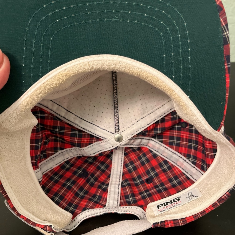 PING Checkered Red and Blue Cap vintage made in USA - Picture 5 of 6